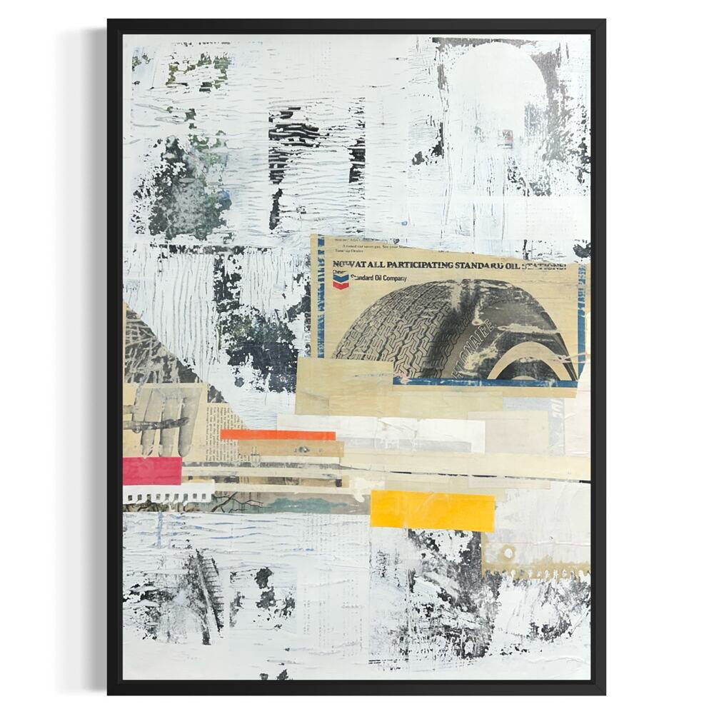 Original Mixed Media Modern Art Collage Painting 18x24 "Dysgenesis" Signed